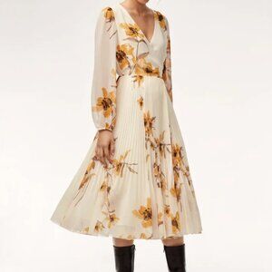 Aritzia Wilfred cream dress with yellow floral pattern Size S